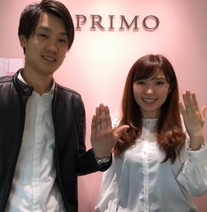 徳島店お客様紹介 直人様 真衣様 徳島店ブログ 婚約約指輪 結婚指輪のi Primo アイプリモ カップルに人気の婚約指輪 結婚指輪はi Primo アイプリモ