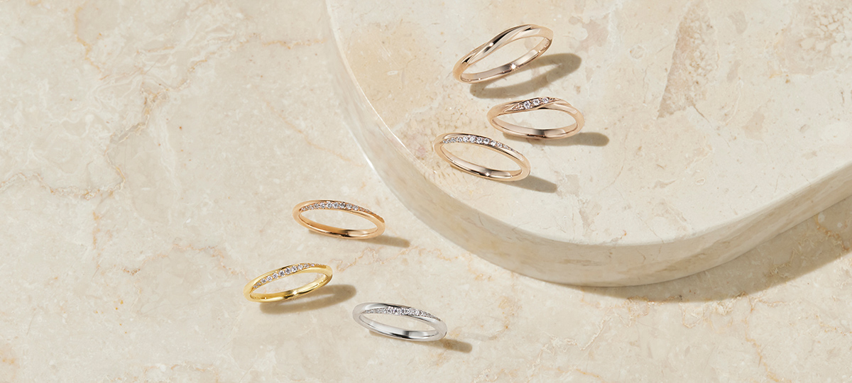 ペールブラウンゴールド｜カップルに人気の婚約指輪,結婚指輪はI-PRIMO 