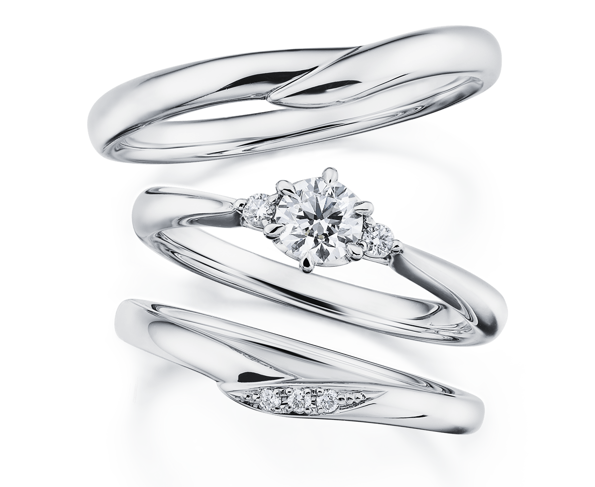 ポラリス&クレメンティア｜セットリング｜カップルに人気の婚約指輪