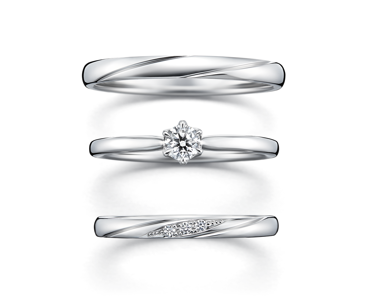 ヘリア&ケイローン｜セットリング｜カップルに人気の婚約指輪,結婚指輪 