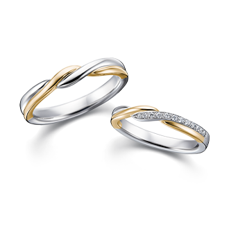 コンビネーションの結婚指輪（マリッジリング）デザイン一覧｜カップル